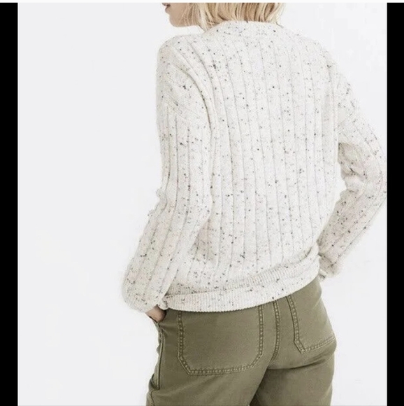 NWT Madewell Cream Crew Neck Cable-Knit Sweater Size 2x - Picture 4 of 11